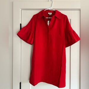 Tuckernuck Crepe Massey Shirt Dress - Red